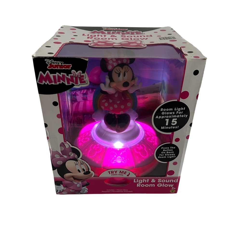 Disney Junior Minnie Mouse Light &‎ Sound Room Glow Night Light NIB